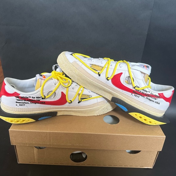 Off-White x Blazer Low 'White University Red' 2022 (8.5 M - New with box) - Picture 6 of 7